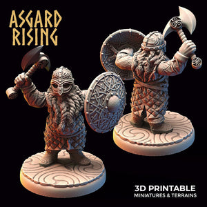 3D Printed Asgard Rising Dwarf Warrior Scale Armor Modular Warband Set 28mm - 32mm - Charming Terrain