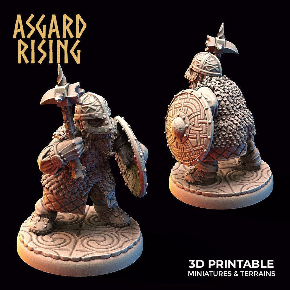 3D Printed Asgard Rising Dwarf Warrior Scale Armor Modular Warband Set 28mm - 32mm - Charming Terrain