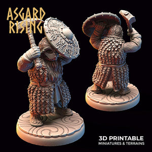 3D Printed Asgard Rising Dwarf Warrior Scale Armor Modular Warband Set 28mm - 32mm - Charming Terrain