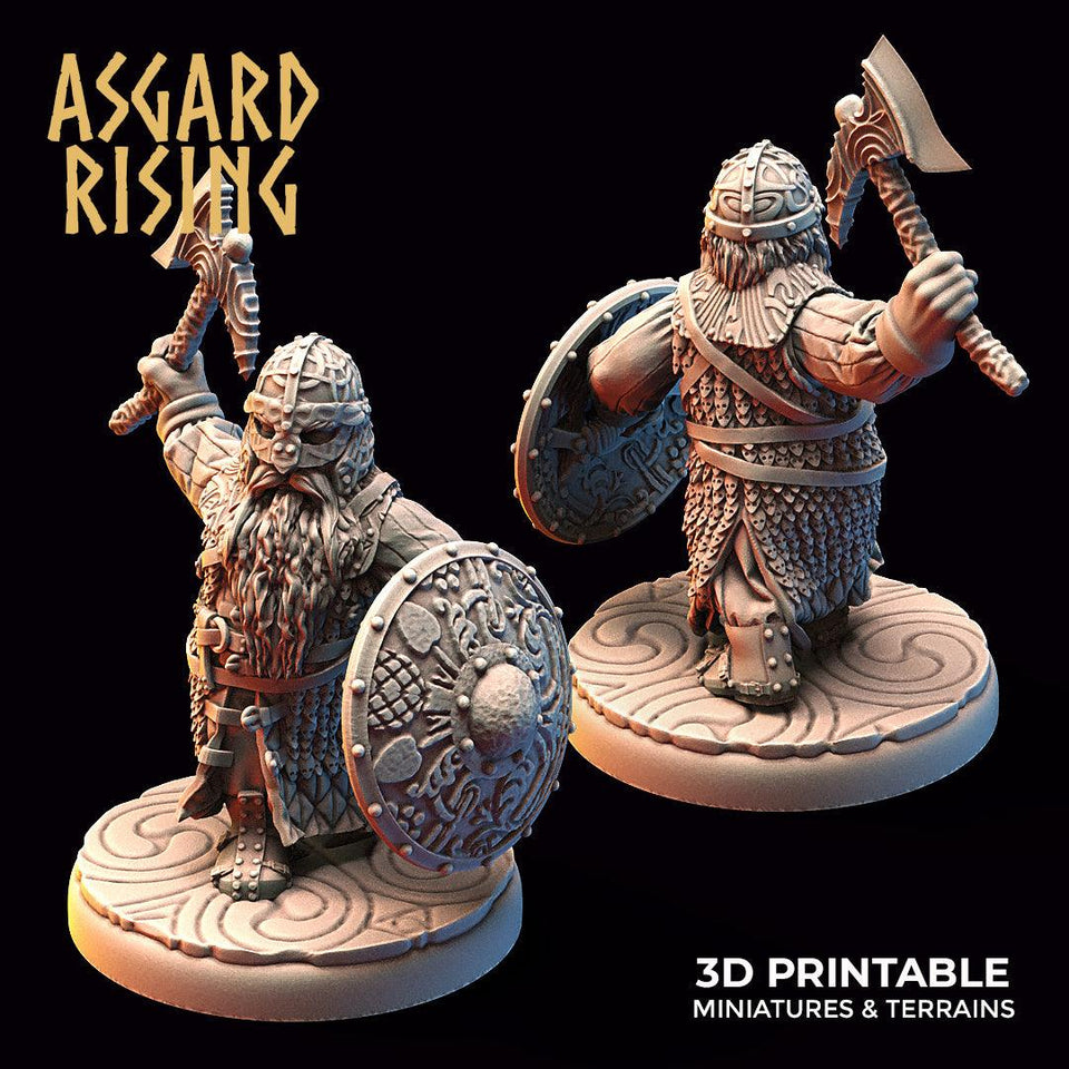 3D Printed Asgard Rising Dwarf Warrior Scale Armor Modular Warband Set 28mm - 32mm - Charming Terrain