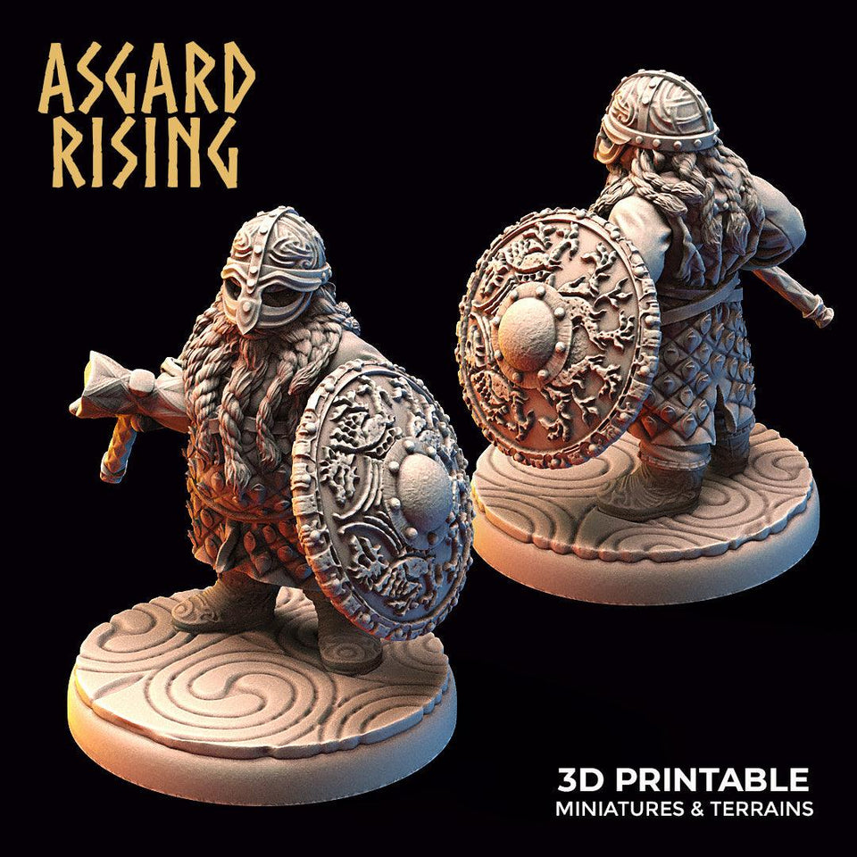 3D Printed Asgard Rising Dwarf Warrior Scale Armor Modular Warband Set 28mm - 32mm - Charming Terrain