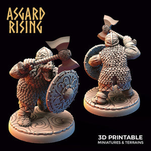 3D Printed Asgard Rising Dwarf Warrior Scale Armor Modular Warband Set 28mm - 32mm - Charming Terrain
