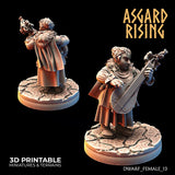 3D Printed Asgard Rising Female Dwarven Townsfolk Modular Set 28mm - 32mm - Charming Terrain