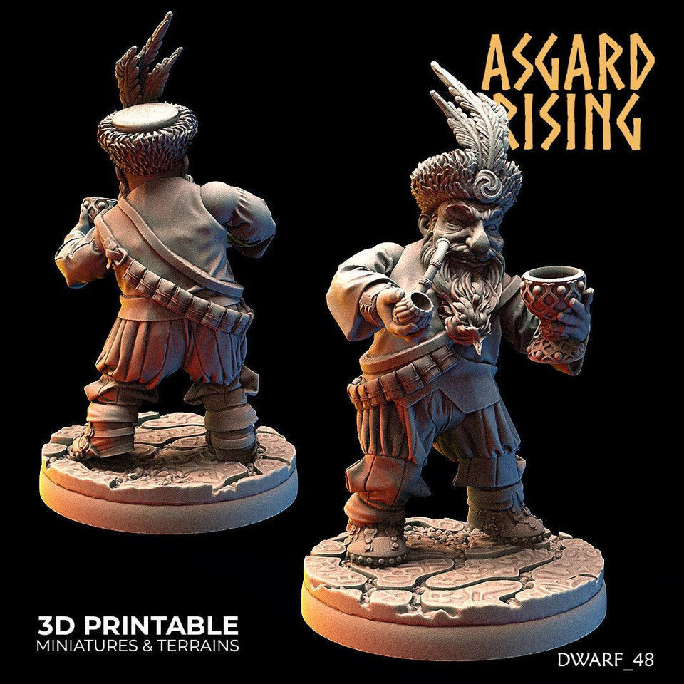 3D Printed Asgard Rising Male Dwarven Townsfolk Modular Set 28mm - 32mm - Charming Terrain