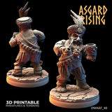 3D Printed Asgard Rising Male Dwarven Townsfolk Modular Set 28mm - 32mm - Charming Terrain