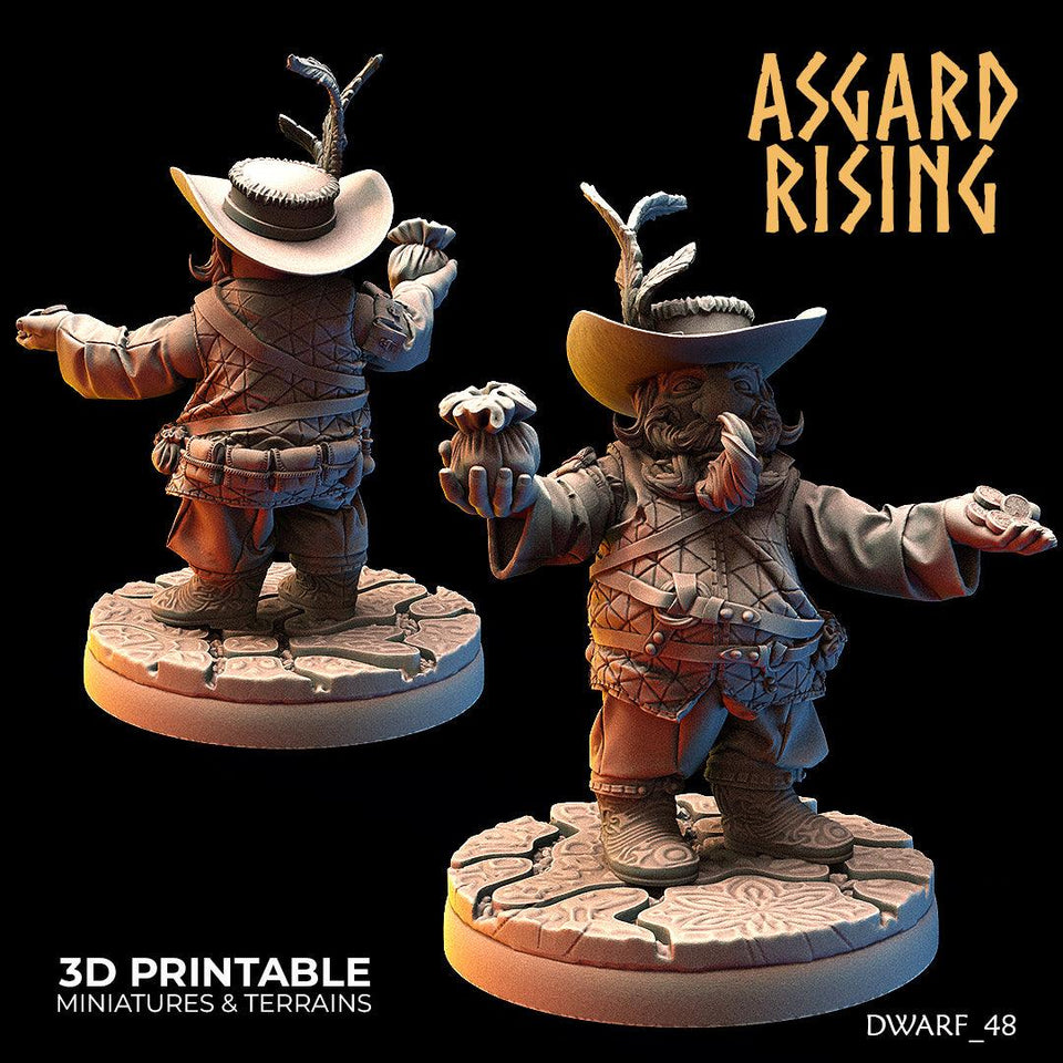 3D Printed Asgard Rising Male Dwarven Townsfolk Modular Set 28mm - 32mm - Charming Terrain