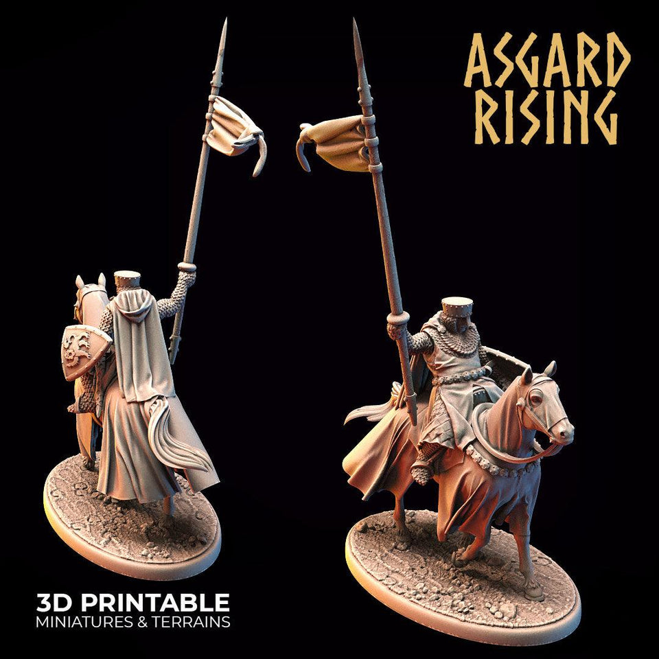 3D Printed Asgard Rising Medieval Heavy Calvary Set 28mm - 32mm Ragnarok D&D - Charming Terrain