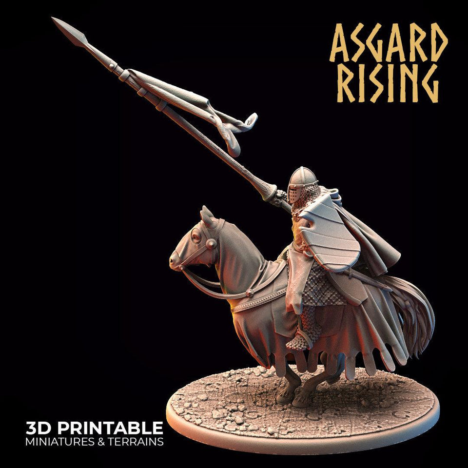 3D Printed Asgard Rising Medieval Heavy Calvary Set 28mm - 32mm Ragnarok D&D - Charming Terrain