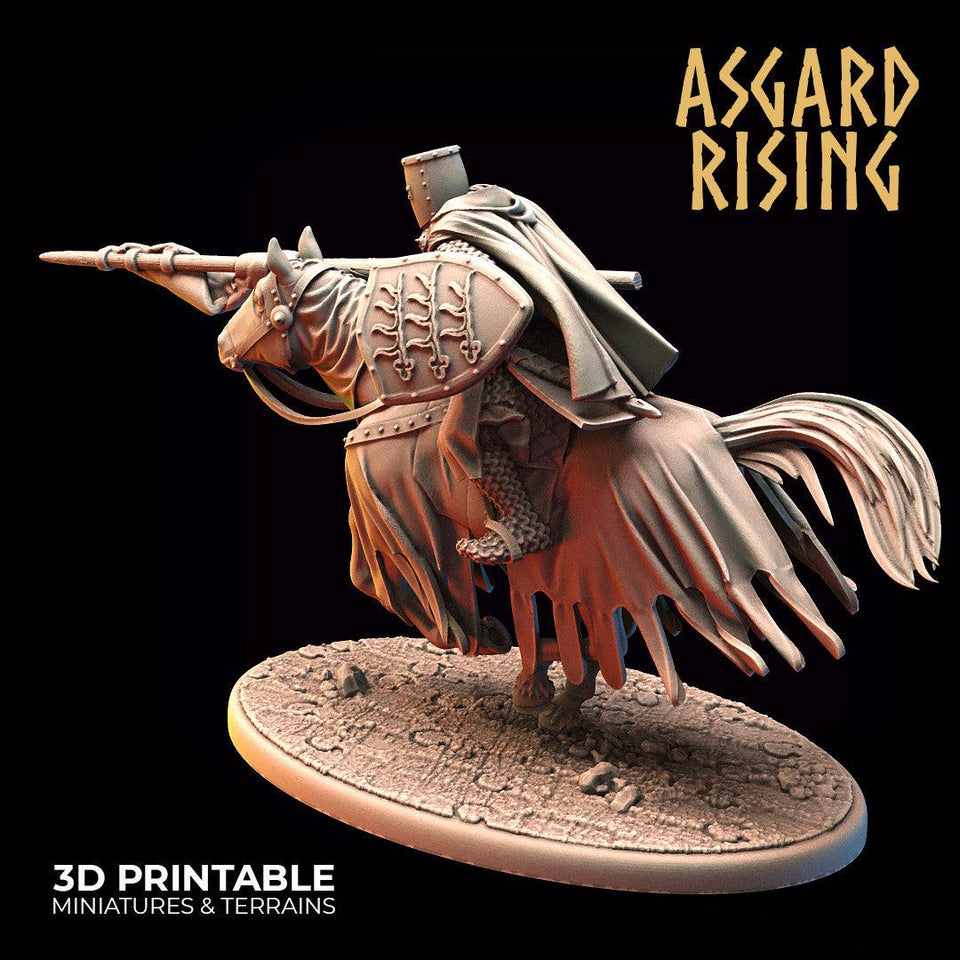 3D Printed Asgard Rising Medieval Heavy Calvary Set 28mm - 32mm Ragnarok D&D - Charming Terrain
