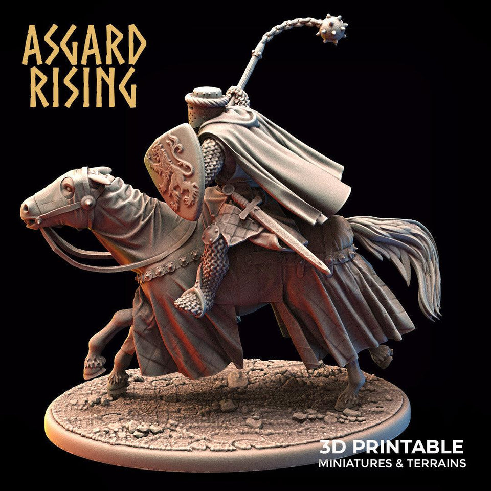 3D Printed Asgard Rising Medieval Heavy Calvary Set 28mm - 32mm Ragnarok D&D - Charming Terrain
