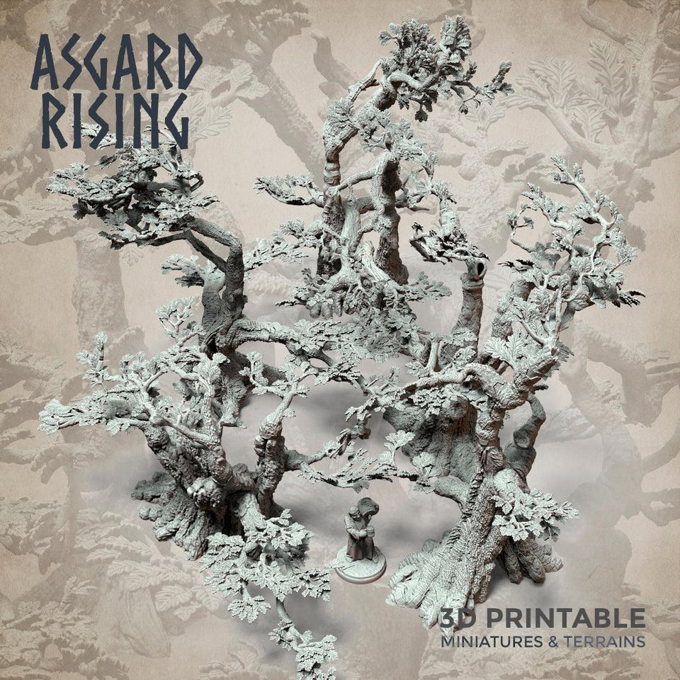 3D Printed Asgard Rising Oak Modular Forest Set 32mm Ragnarok D&D - Charming Terrain