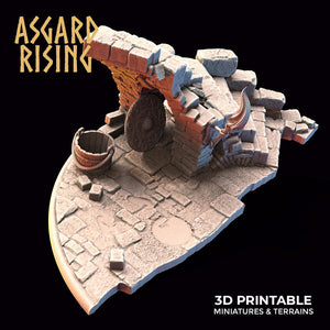 3D Printed Asgard Rising Riddle of Steel Diorama Blacksmith 28mm 32mm Ragnarok D&D - Charming Terrain