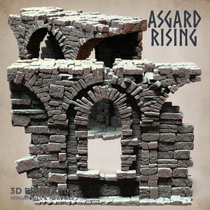 3D Printed Asgard Rising Stone Construction Ruins Ruined Modular Set 28mm - 32mm Ragnarok D&D - Charming Terrain