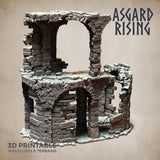 3D Printed Asgard Rising Stone Construction Ruins Ruined Modular Set 28mm - 32mm Ragnarok D&D - Charming Terrain