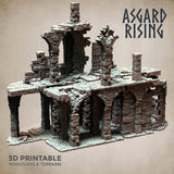 3D Printed Asgard Rising Stone Construction Ruins Ruined Modular Set 28mm - 32mm Ragnarok D&D - Charming Terrain