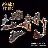 3D Printed Asgard Rising Stone Construction Ruins Small Ruins Set 28mm - 32mm Ragnarok D&D - Charming Terrain