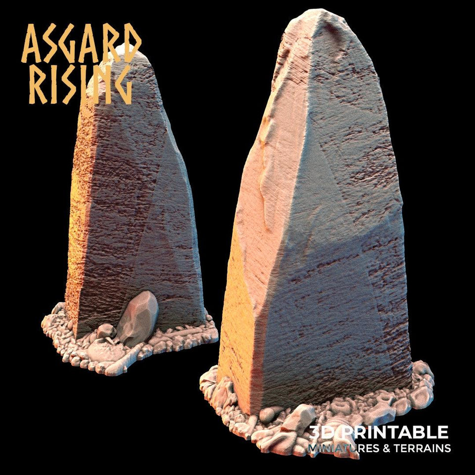 3D Printed Asgard Rising Tombstone and Gravestone Set 28mm-32mm Ragnarok D&D - Charming Terrain
