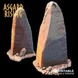 3D Printed Asgard Rising Tombstone and Gravestone Set 28mm-32mm Ragnarok D&D - Charming Terrain