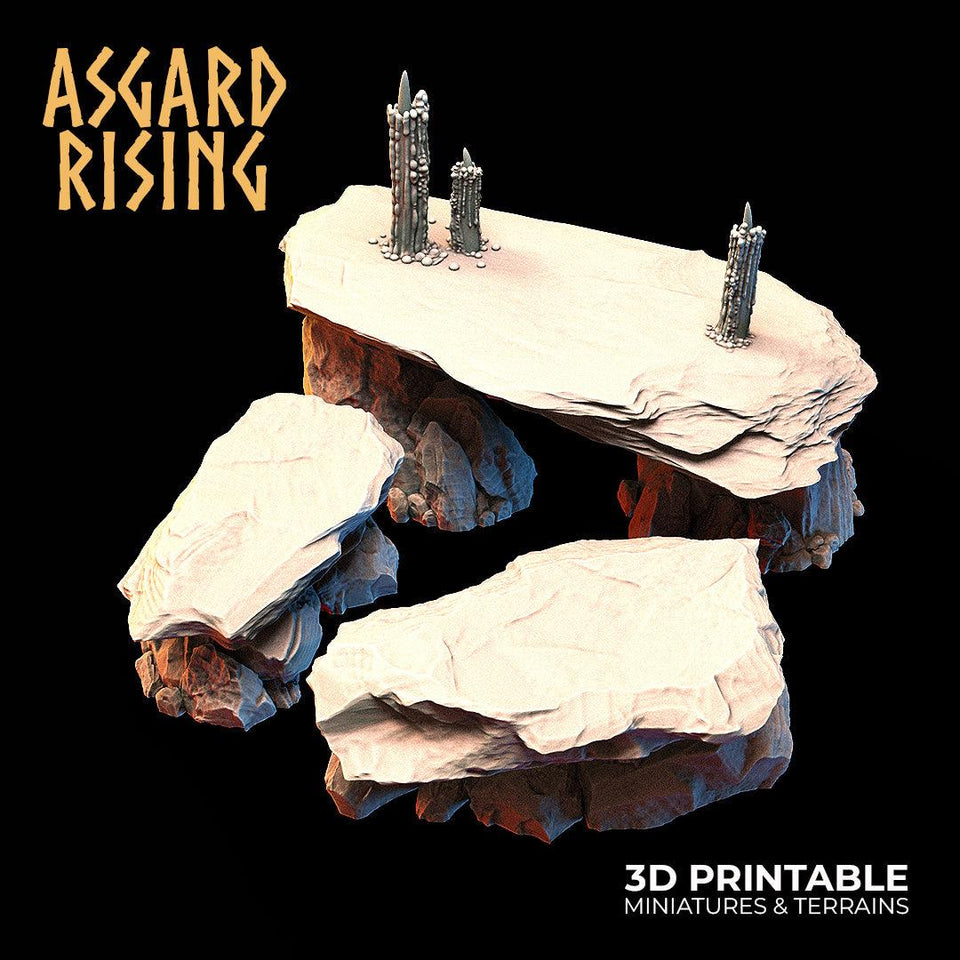 3D Printed Asgard Rising Viking Moutain Hideout Modular Set 28mm - 32mm - Charming Terrain