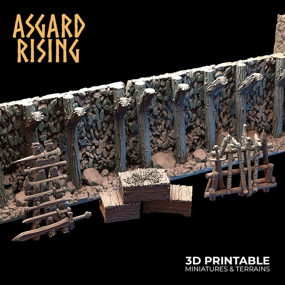 3D Printed Asgard Rising Viking Moutain Hideout Modular Set 28mm - 32mm - Charming Terrain