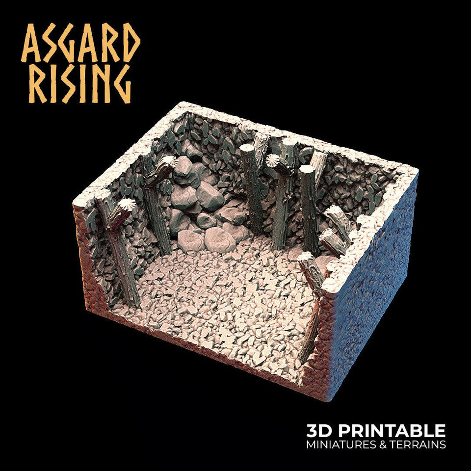 3D Printed Asgard Rising Viking Moutain Hideout Modular Set 28mm - 32mm - Charming Terrain