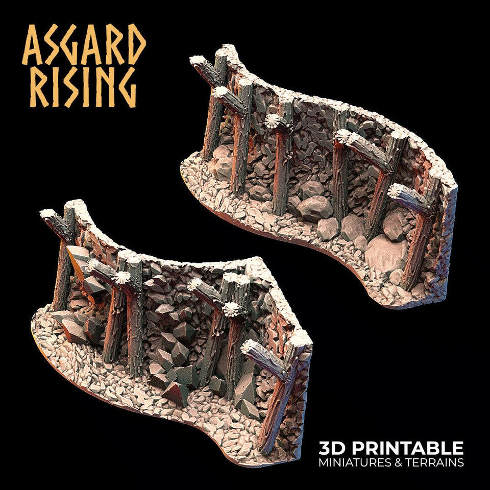 3D Printed Asgard Rising Viking Moutain Hideout Modular Set 28mm - 32mm - Charming Terrain