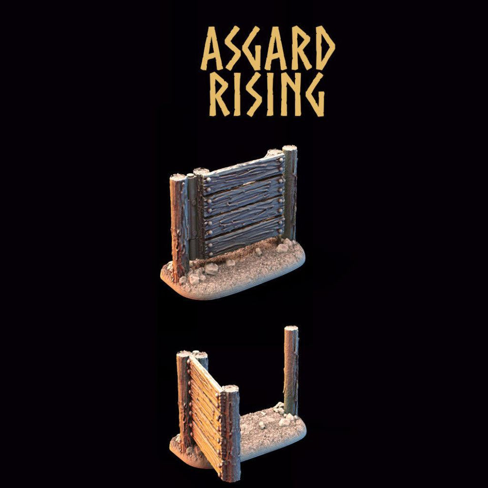 3D Printed Asgard Rising Wattle Fence Set With Gate 28mm - 32mm Ragnarok D&D - Charming Terrain