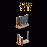 3D Printed Asgard Rising Wattle Fence Set With Gate 28mm - 32mm Ragnarok D&D - Charming Terrain