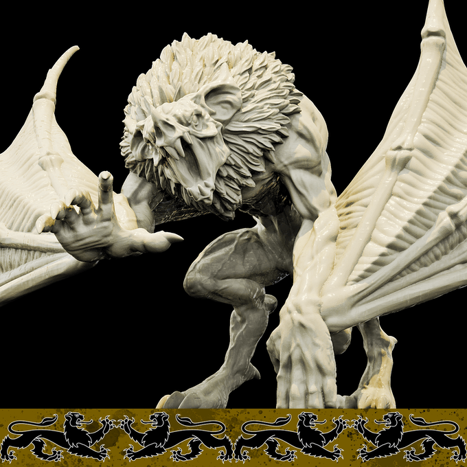 3D Printed Bestiary Vol. 4 Nafarrate - Camazotz Demon Fiend 32mm Ragnarok D&D - Charming Terrain