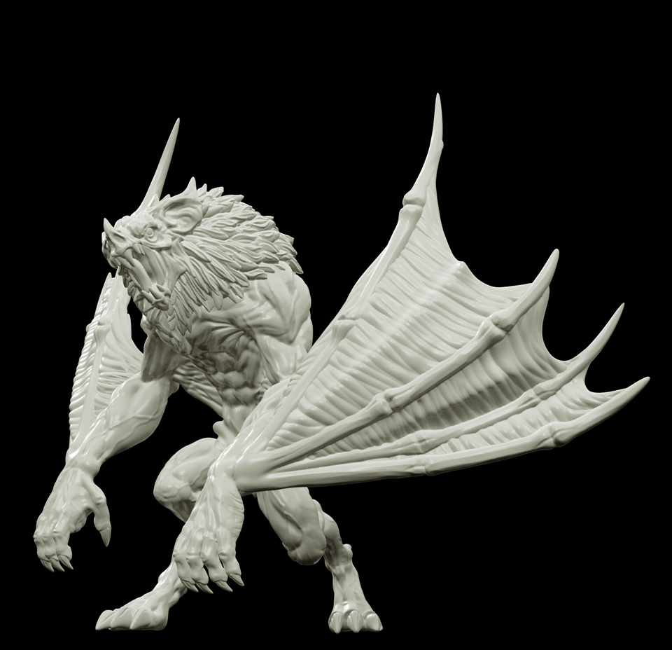 3D Printed Bestiary Vol. 4 Nafarrate - Camazotz Demon Fiend 32mm Ragnarok D&D - Charming Terrain