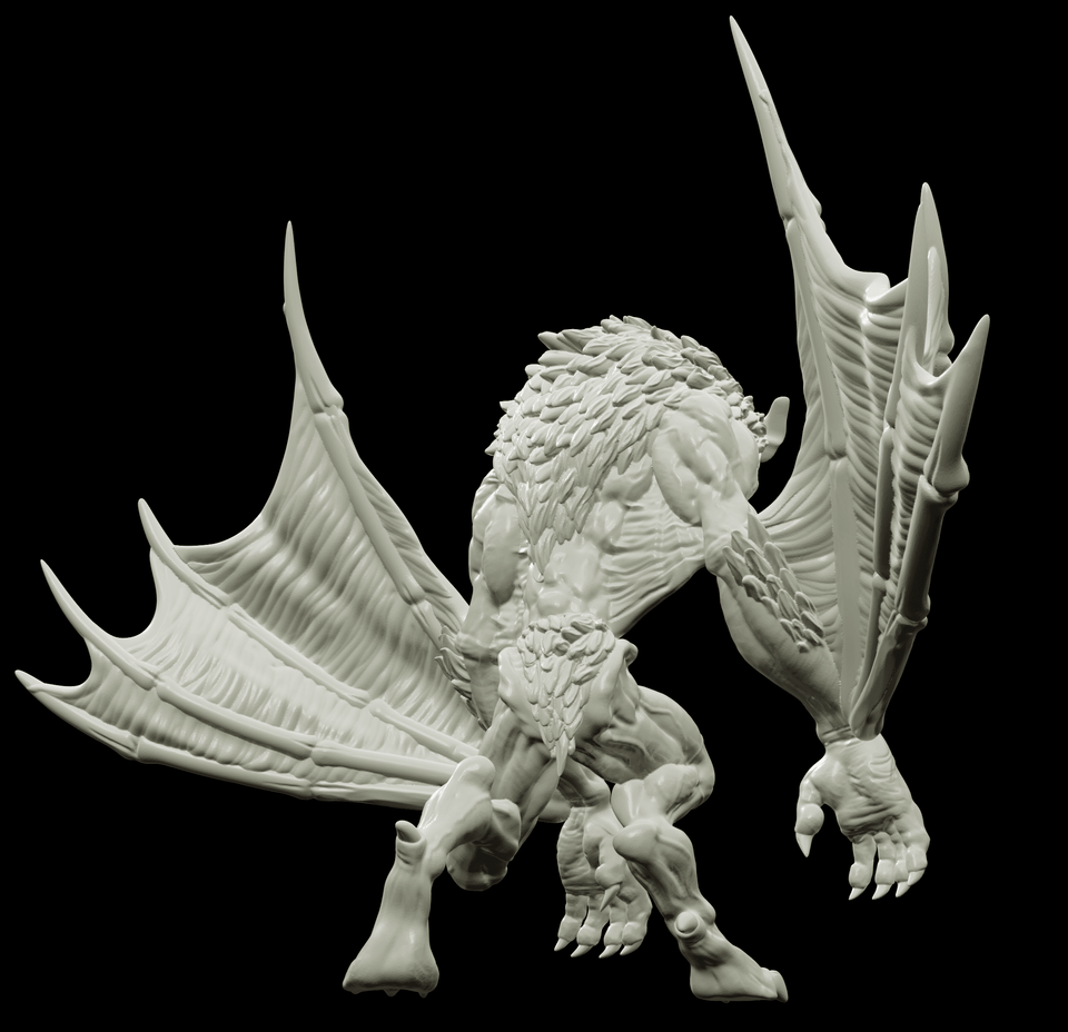 3D Printed Bestiary Vol. 4 Nafarrate - Camazotz Demon Fiend 32mm Ragnarok D&D - Charming Terrain