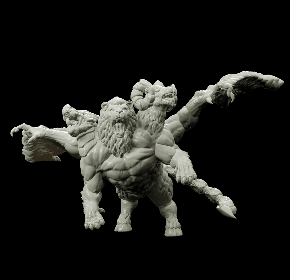 3D Printed Bestiary Vol. 4 Nafarrate - Chimera 32mm Ragnarok D&D - Charming Terrain