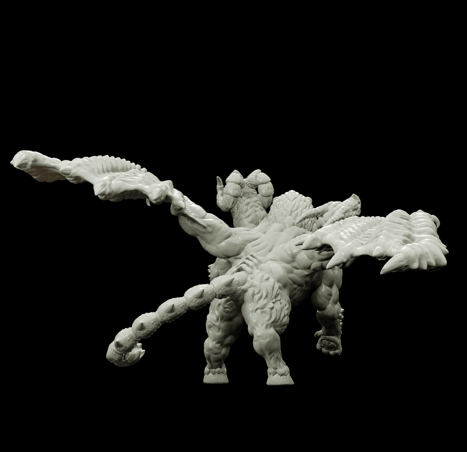 3D Printed Bestiary Vol. 4 Nafarrate - Chimera 32mm Ragnarok D&D - Charming Terrain