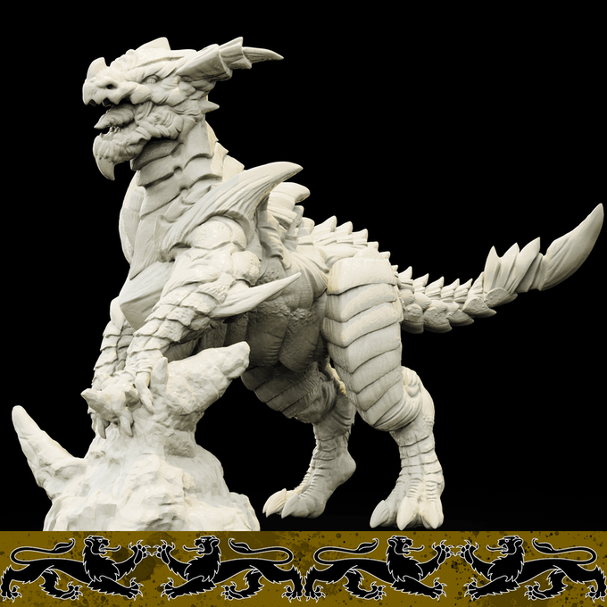 3D Printed Bestiary Vol. 4 Nafarrate - Cidraen Thunder Dragon 32mm Ragnarok D&D - Charming Terrain