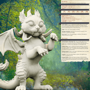 3D Printed Bestiary Vol. 4 Nafarrate - Fowur Draconic Ancestry 32mm Ragnarok D&D - Charming Terrain