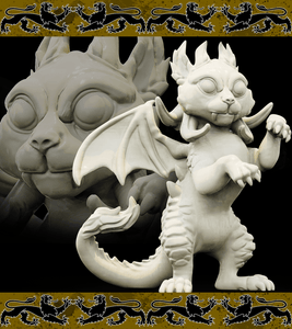 3D Printed Bestiary Vol. 4 Nafarrate - Fowur Draconic Ancestry 32mm Ragnarok D&D - Charming Terrain