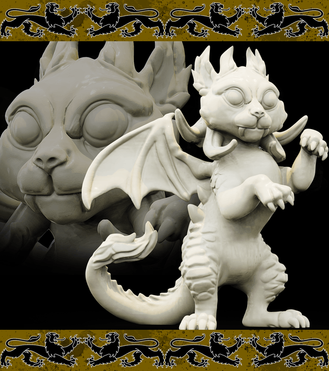 3D Printed Bestiary Vol. 4 Nafarrate - Fowur Draconic Ancestry 32mm Ragnarok D&D - Charming Terrain