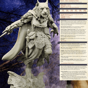 3D Printed Bestiary Vol. 4 Nafarrate - Ishu Tigress 32mm Ragnarok D&D - Charming Terrain