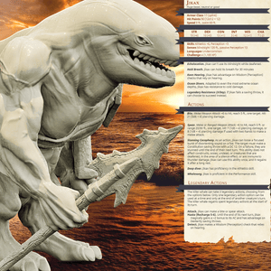 3D Printed Bestiary Vol. 4 Nafarrate - Jikax Killer Whale 32mm Ragnarok D&D - Charming Terrain