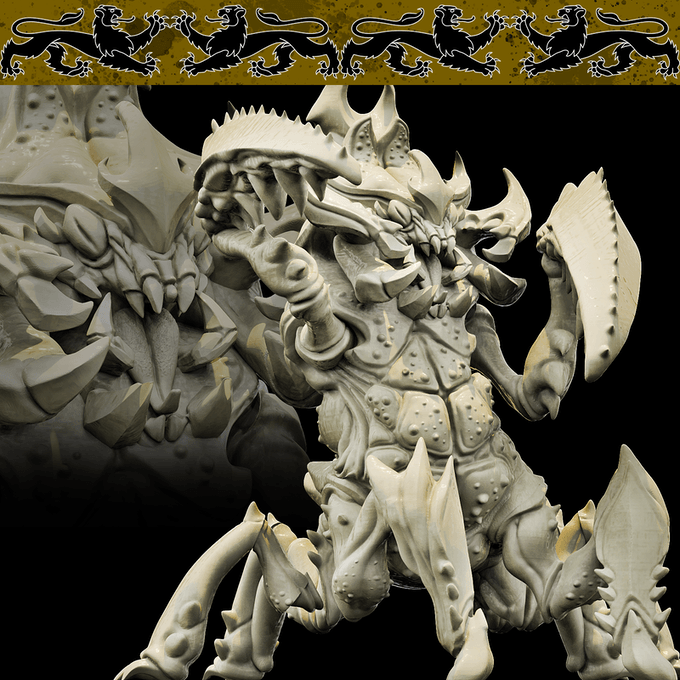 3D Printed Bestiary Vol. 4 Nafarrate - Khepri Demon Fiend 32mm Ragnarok D&D - Charming Terrain