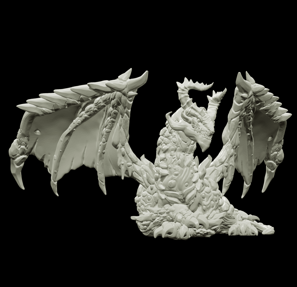 3D Printed Bestiary Vol. 4 Nafarrate - Lasair Lava Dragon 32mm Ragnarok D&D - Charming Terrain