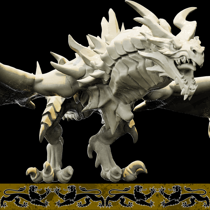 3D Printed Bestiary Vol. 4 Nafarrate - Naigoith Red Dragon 32mm Ragnarok D&D - Charming Terrain