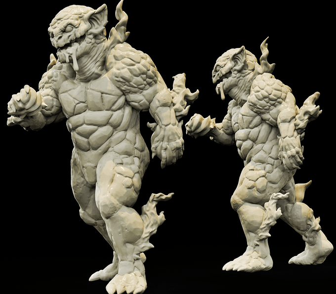 3D Printed Bestiary Vol. 4 Nafarrate - Onyx Elemental 32mm Ragnarok D&D - Charming Terrain