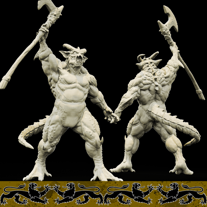 3D Printed Bestiary Vol. 4 Nafarrate - Quas'kuma Demon Fiend 32mm Ragnarok D&D - Charming Terrain