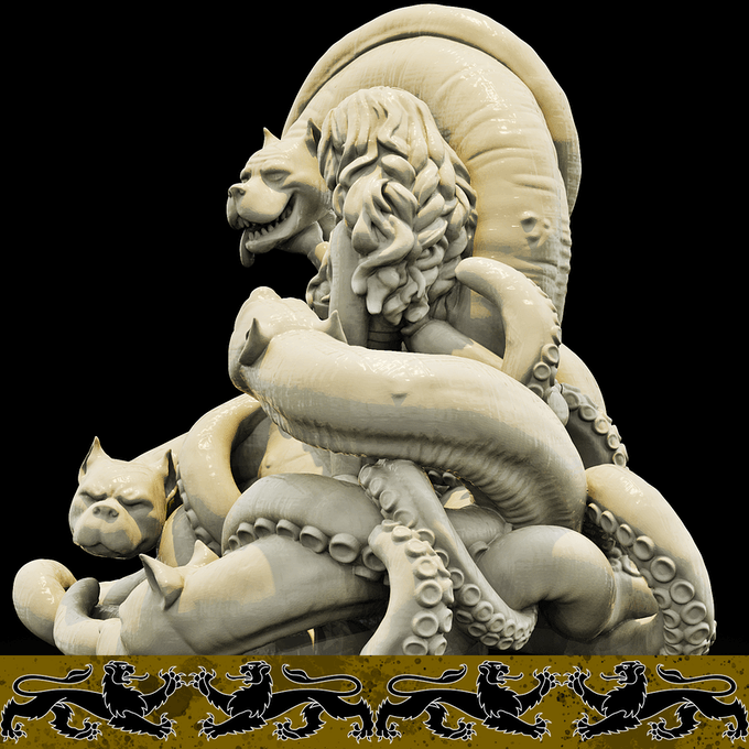 3D Printed Bestiary Vol. 4 Nafarrate - Scylla Fiend 32mm Ragnarok D&D - Charming Terrain