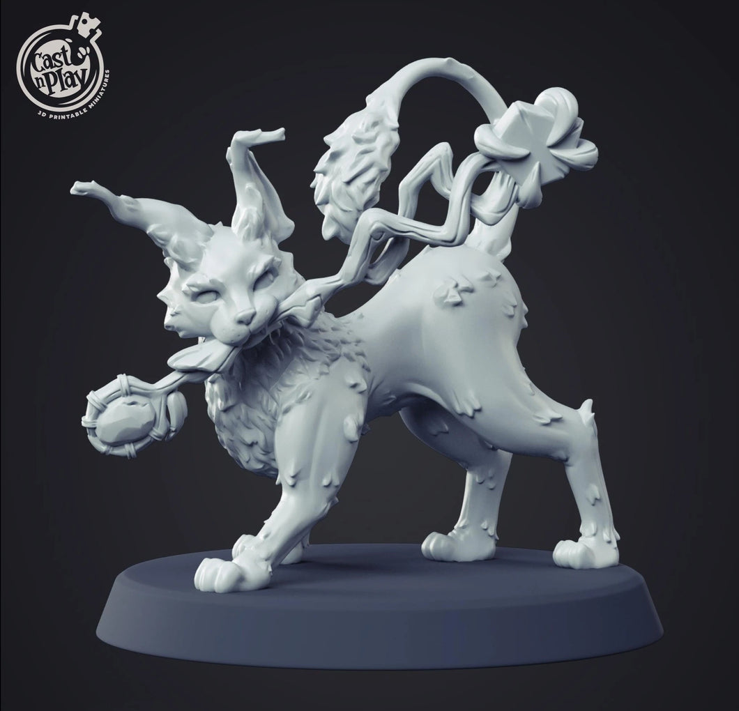 3D Printed Cast n Play Cat Familiar 28mm 32mm D&D - Charming Terrain