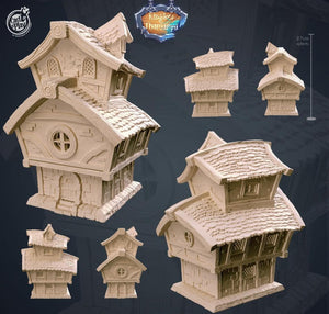 3D Printed Cast n Play Cottage Small Medival House Thamarya 28mm 32mm D&D - Charming Terrain