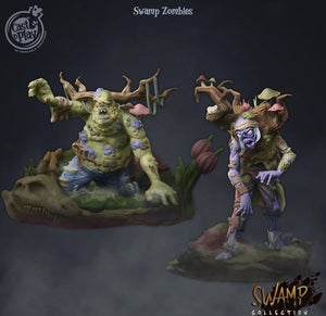 3D Printed Cast n Play Swamp Zombies Swamp Collection 28mm 32mm D&D - Charming Terrain