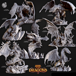 3D Printed Cast n Play Tanvaala Mountain Red Dragon Rise of the Dragons 28 32mm D&D - Charming Terrain