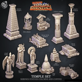 3D Printed Cast n Play Temple Shrines, Statues, Columns and Coffins Terrain Essentials 28mm 32mm D&D - Charming Terrain